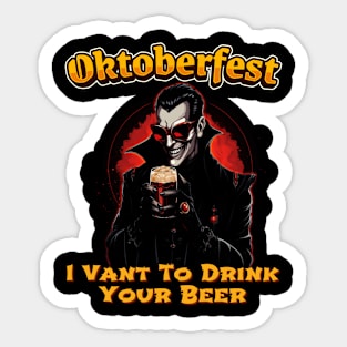 Funny Oktoberfest - Dracula Halloween - Drank-U-LA Sticker